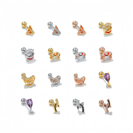 Korean Style Creative Multicolor Stud Earrings Zircon Women Earrings Personalized Piercing Small Earings for Ladies