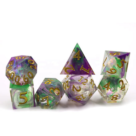 Good Price Dnd Board Game Rpg Polyehdral Resin 7pcs Set sharp Edge vapor Dice