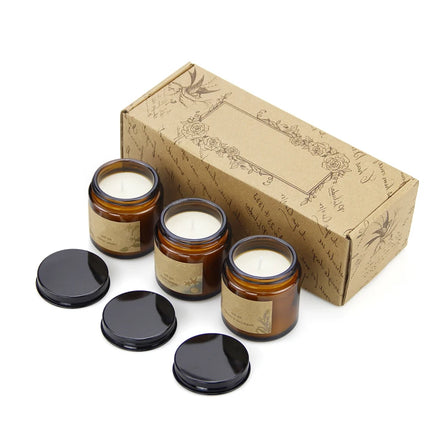 8oz Amber Straight Side Glass Candle Jar Amber 120g 240g Empty Honey Storage Bottles Wide Mouth Airtight Container for Candle