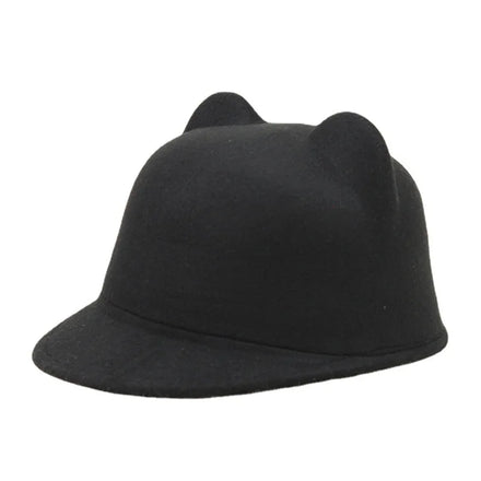 Winter Women Cheap Solid Polyester Felt Short Brim Felt Hat Stylish Fedora Hats