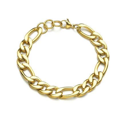 2021 Fashion Stainless Steel Chain Silver Gold Plated Figaro Chains Bracelets for Men and Women Jewelry