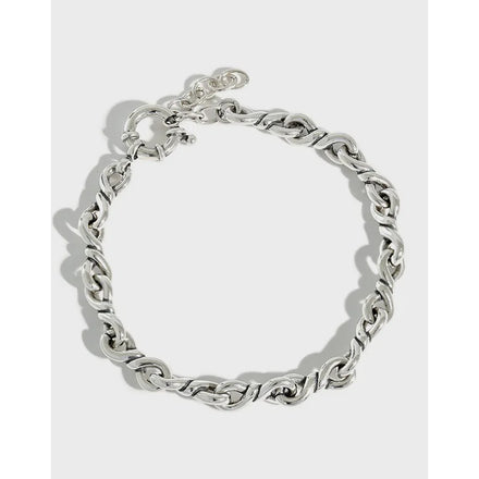 S925 Sterling Silver Vintage Chain Smart Bracelets Women Men Personality Couple Bracelet Silver Chain Jewelry