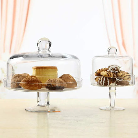 Wholesale Hand Made Hight Quality clear Crystal Glass Wedding Cake Stand With Cover