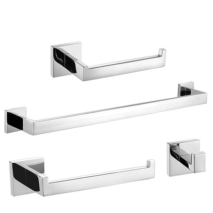 Custom Stainless Steel Mirror Towel Bar Bracket Wall Mounted 4 Pieces Hardware Bathroom Accessories Set