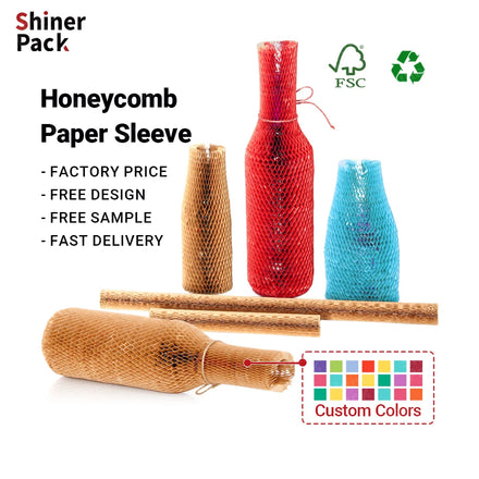 Wholesales Protective Hex Wrap Sleeve Cushioning Filling Buffer Packaging Roll Black White Brown Kraft Wrap Honeycomb Paper