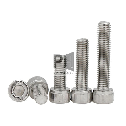 New 304 316 Stainless Steel M2 M2.5 M3 M4 M5 M6 M8 M10 M12 M16 Hex Socket Head Cap Screw Thread Metric Hexagon Allen Head Bolt