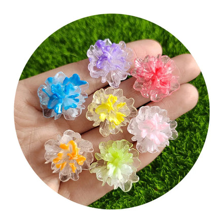 New Novelty 100Pcs Resin Flowers Flat Back Cabochons Embellishments Slime Charms for DIY Phone Case Scrapbooking Jewelry Making