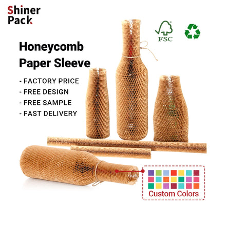 Corrugated Honeycomb Cardboard Paperboard Protective Sleeve Packaging for Wine Glass Bottle Honeycomb Packaging