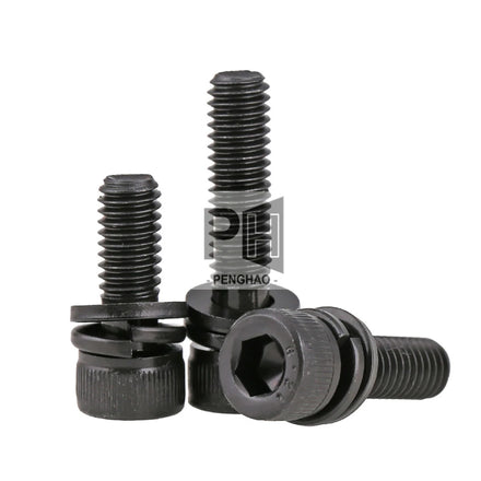 SEMS Combination Cup Screws M3 M4 M5 M6 M8 M10 M12 Grade 12.9 Alloy Steel Washers Bolt Oxide Hex Hexagon Socket Cap Head Screw