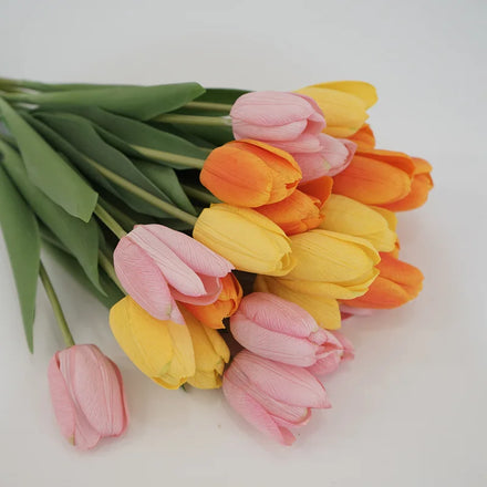 YOPIN-1441 High Quality Artificial PU Tulip Flower Long Stem Real Touch Latex Tulips