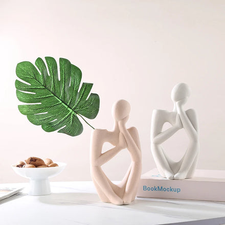 Handmade Modern Minimalist Ceramic Thinker Vase Pampas Ins Ornaments for Weddings Home Decor Artificial Flowers Porcelain Flower