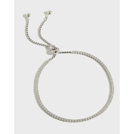 S925 Sterling Silver INS Zircon Diamond Bracelet Adjustment Box Chain Women Couple Bracelet Fashion Jewelry