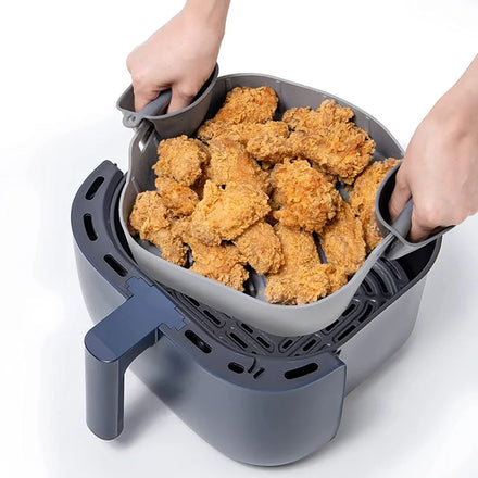 Silicone Square Air Fryer Basket Liners Eco-Friendly Dishwasher Safe Oven Accessories Baking Dishes Pans