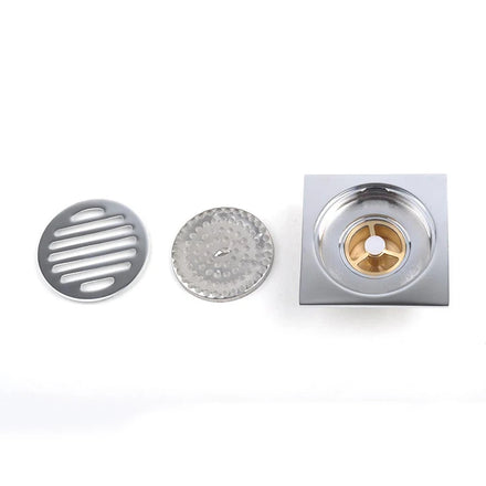 Stainless Steel Square Shower Floor Drain Anti-Smell with Removable Strainer & Easy Clean Tile Insert for Bathroom & Kitchen