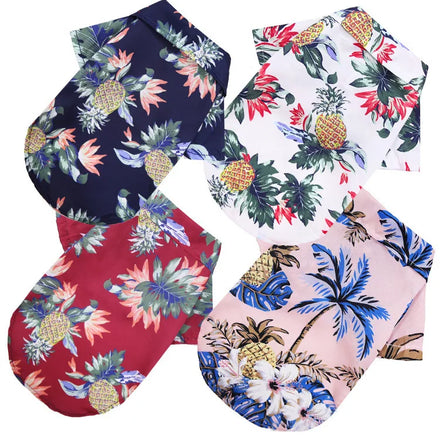 Hawaiian Shirts for Dogs Factory Direct Sale Hawaii Holiday Sandy Beach Print Yorkie Dog Summer T Shirt Cat Clothes