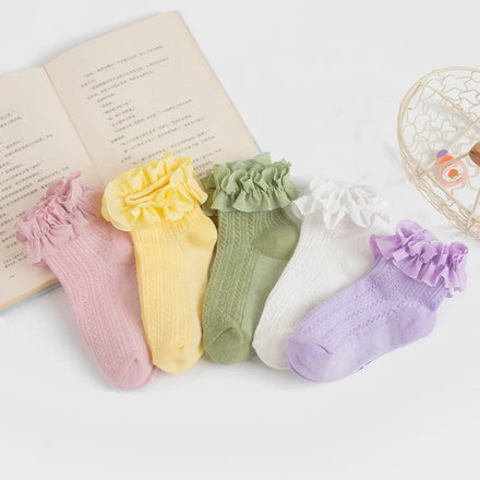 Wholesale Lace Frilly Socks Little Girls Baby Toddler Kids Ruffle Dress Ankle Socks for Girls