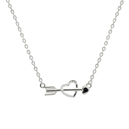 Sterling Silver Fashion Jewelry Pendent love Heart with Arrow Necklace Dainty 18k Gold Heart 925 Silver Jewelry Necklaces