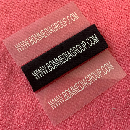 Little logo White Color Heat Transfer Sticker for Inside Hatscustom Design Heat Transfer Label for Fabric