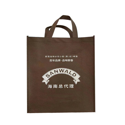 Logo Printed Foldable Non-Woven Shopping Bag with Handle Zipper Closure Customizable Size & Color Letter Pattern