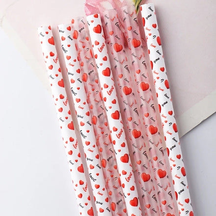Love Hearts Decorative Reusable Eco-friendly PP Plastic Bar Accessories Drinking Straws Custom Printing Lfgb/ Certified