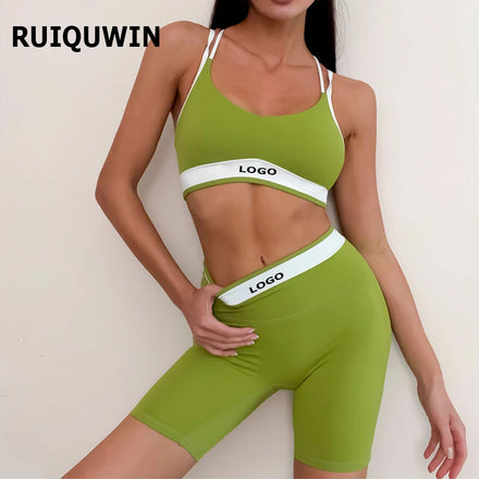 Custom Logo High Waist Leggings Yoga Set Women Gym Fitness Sets Seamless Bra Tracksuit Sport Top 4 Piece Yoga Activewear