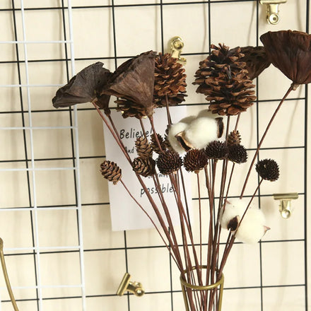 O-X792 DIY Natural Dried Flowers Wholesale Price Decorative Natural Pinecones Dried Acorns Lotus Seedpod for Home Wedding Decor