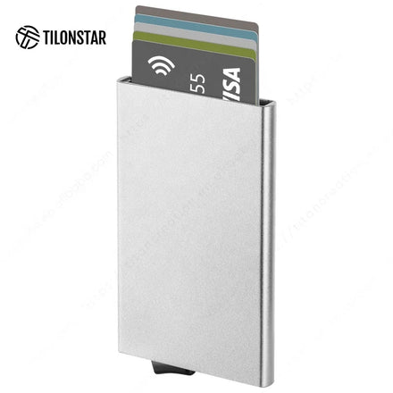 Guangzhou Supplier Automatic Minimalist Business Push Out Card Holder Case Metal Rfid Card Holder Wallet Aluminum