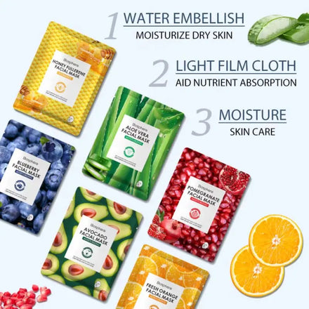 100% Natrual Organic Best Brightening Hydrating Sheet Facial Wholesale OEM Skin Care Oil Control Vitamin C Fruit Face