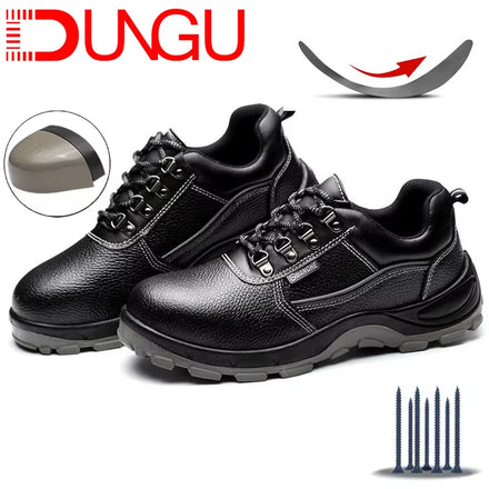 CE S3 Wholesale Cheap Construction Work Industrial Safety Shoes Men's Genuine Leather Steel Toe Anti-Slip Summer Winter Low Cut