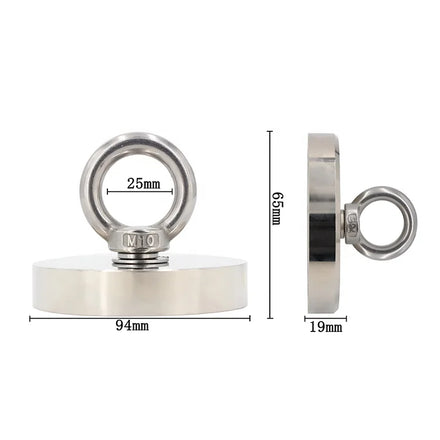 Single Side Countersunk Hole Round Neodymium Fishing Magnet with Eyebolt Ndfeb Magnet Industrial Magnet