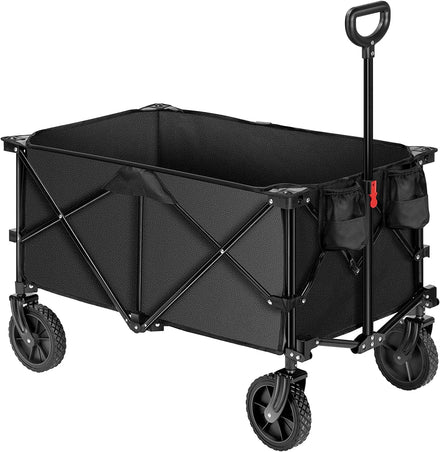 WOQI Wagons Carts Heavy Duty Foldable Folding Wagon Cart Utility Wagon with Push Pull Handles