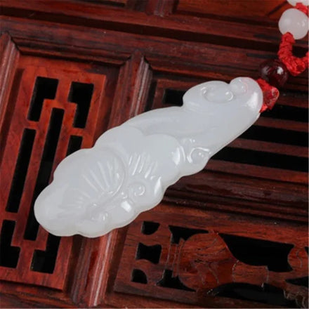 4 Styles Natural White Jade Carved Fish Guanyin Buddha Pendant Lucky Amulet Jewelry Gift