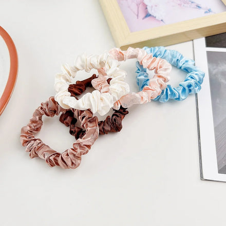 Scrunchies Hair Ties Silk Satin Scrunchy Hair Elastics Bands Ponytail Holder Pack of Neutral Hair Accessories Women