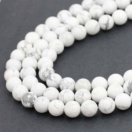 Wholesale Natural Round 8mm Stone Bead White Howlite Gemstone Loose Beads for Jewelry Making