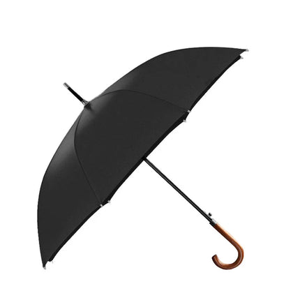 Umbrella Factory Wholesale J Type Wooden Handle Straight Strong Walking Sticks Wood Umbrella Custom Semi-Automatic Umbrella