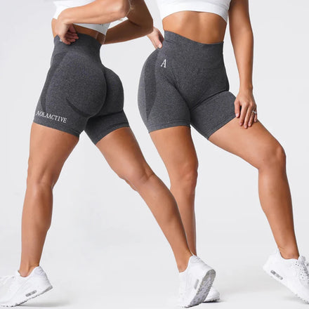 AOLA 2023 New Women Plaid Bike Shorts High Waist Black Fitness Seamless Four-Way Stretch Quick Dry Shorts