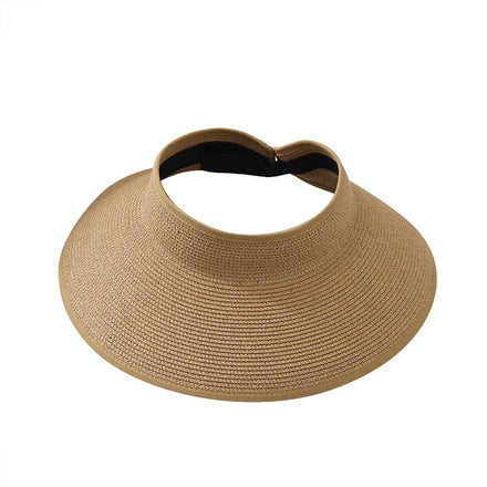 Summer Travel Beach Sun Visor Hat Lightweight Wide Brim Roll-up Straw Visor Hat