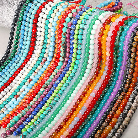 Wholesale 6-10MM Round Jades Pure Color Chalcedony Stone Beads Healing Crystal Natural Stone Loose Beads for DIY Jewelry Making