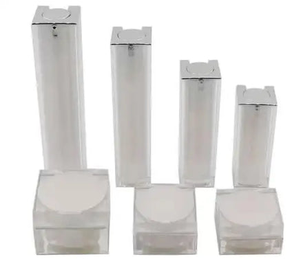 Golden and Pearl White square Acrylic Airless Pump Bottle Vacuum Flacons 50ml 15ml 30ml 50ml 100ml Airless Bottle in Good Price