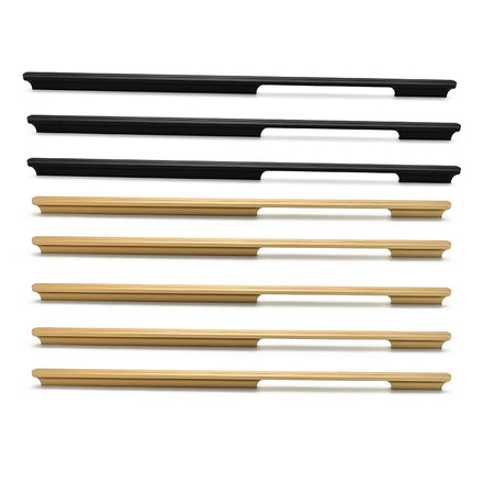 Factory Customized 80mm--1200mm Extended Cabinet Drawer Handle Matte Black Aluminum Alloy Door Handle