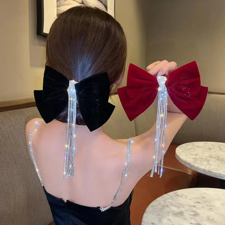 Big Bow Hair Clip Ponytail Holder Hair Accessories Big Size Elastic Hair Bands Solid Color New Hairpins