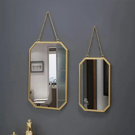 30CM Size Nordic Style Iron Art Wall Mirror Bathroom Dormitory Mirror Wall Hanging Vanity Mirror