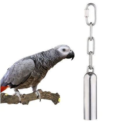 Wholesale Funny Stainless Steel Chain Bell Foraging Bird Bell Toy Accessories