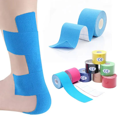 5cm 5m Cotton Kinesiology K Tape Soft & Breathable Unisex Sport Adhesive Bandage for Muscle Pain Relief & Workout Protection