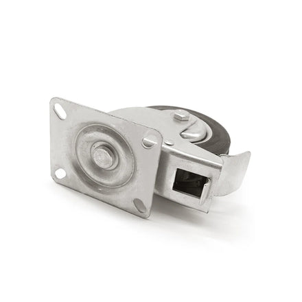 China Manufacturer 7193 100mm Wheel Plate Size 80*60mm Industrial Flange Mount Casters Swivel Rubber Caster Wheels
