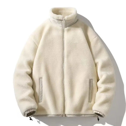 China Factory Mens Warm Sherpa Fleece Thick Windproof Breathable Winter Men's Classic Stand Collar OEM Service Casual Jacket
