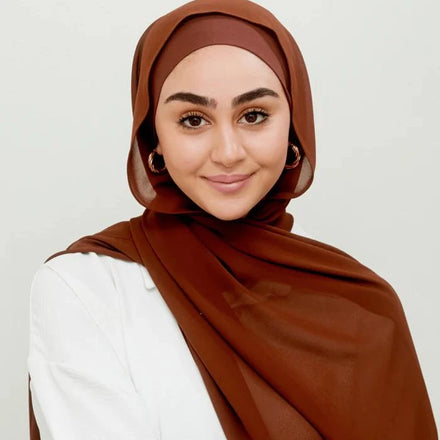 Ready to Ship Muslim Shawl Matching Color Undercap Matching Chiffon Hijab Set for Muslim Women