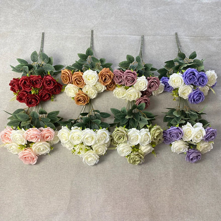 Hot Top Seller Modern OUZI 9 Head Xiangfei Roses Artificial Flower