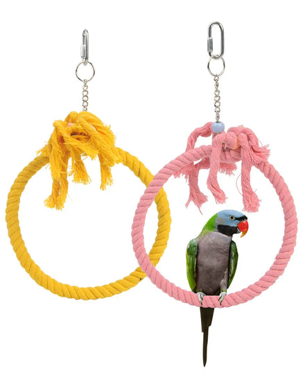 Wholesale Small Animal Parrot Bird Spool Braided Swing Double Rope Hammock with Stand