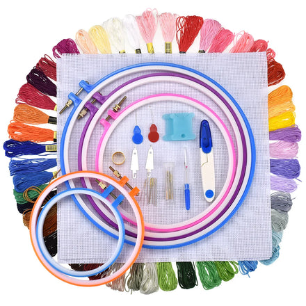 5 Plastic Circles 100 Colors Embroidery Thread Set Embroidery Shed Embroidery Frame Cross Stitch Thread Combination Set